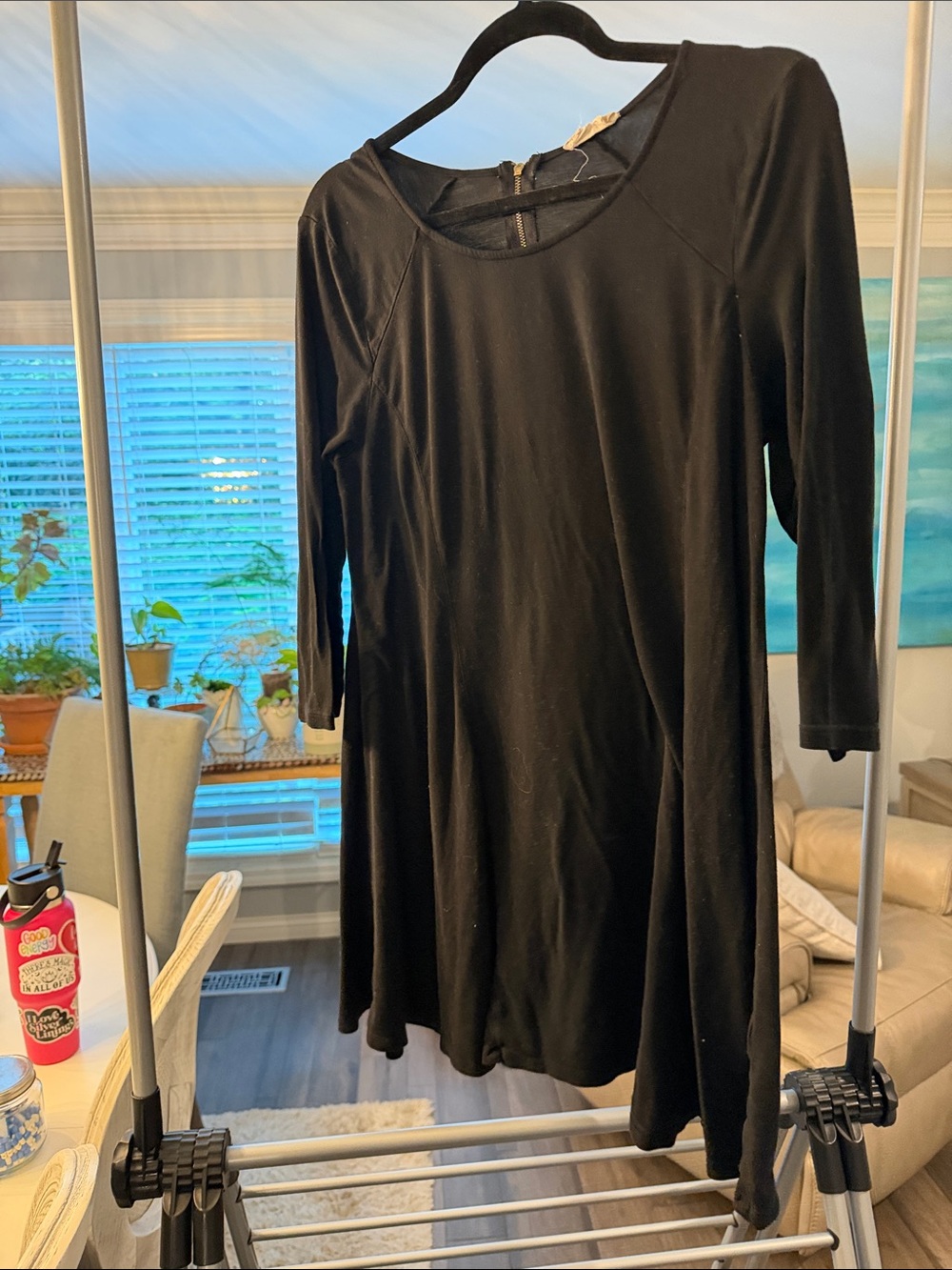 Altar'd State Black Long-Sleeve A-Line Dress